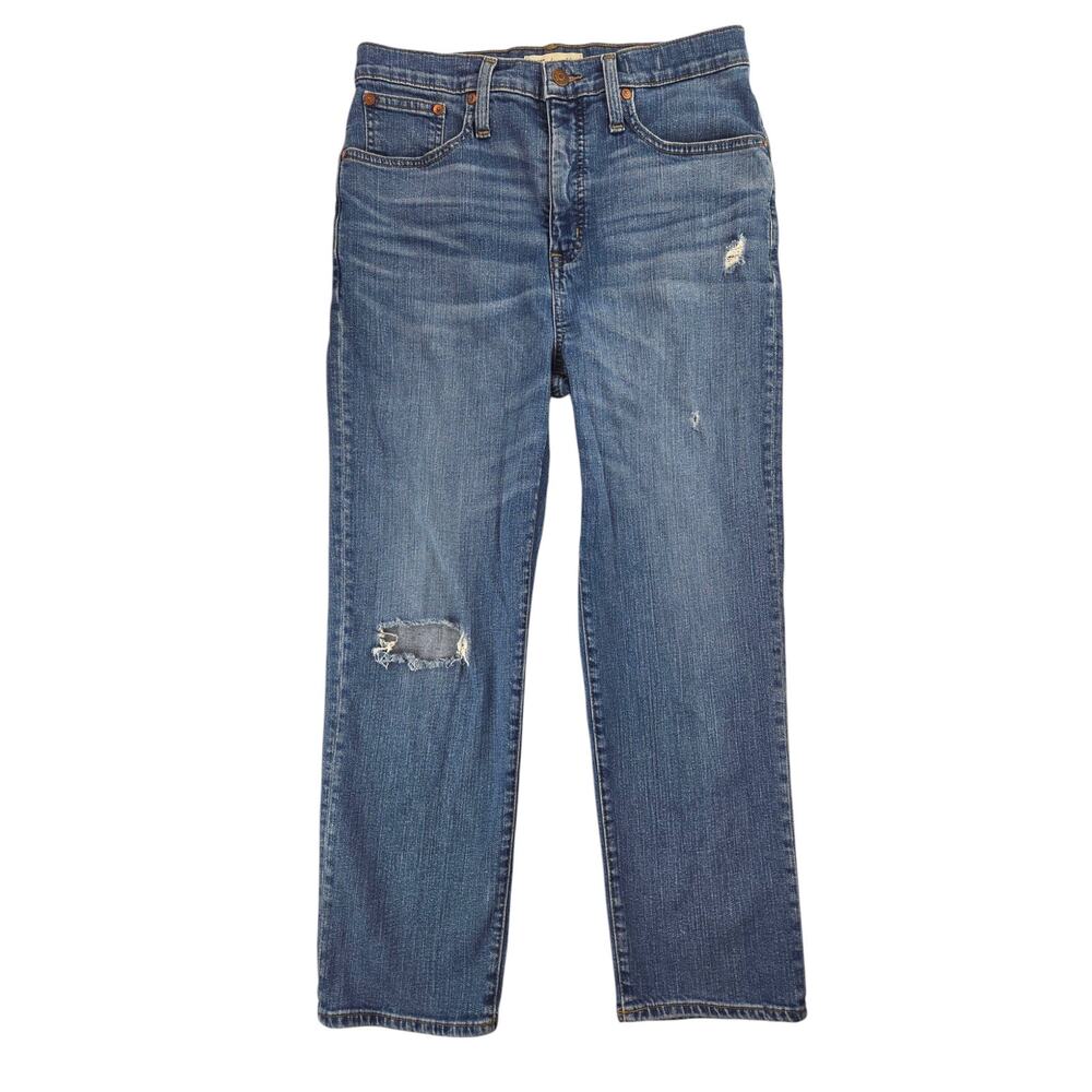 Madewell | Lightly Distressed, High-Rise, Classic Straight Jeans | Size 29